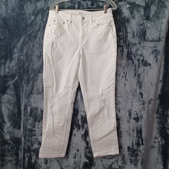 Candace Cameron Bure White Denim Jeans 6 Cropped - Picture 1 of 6